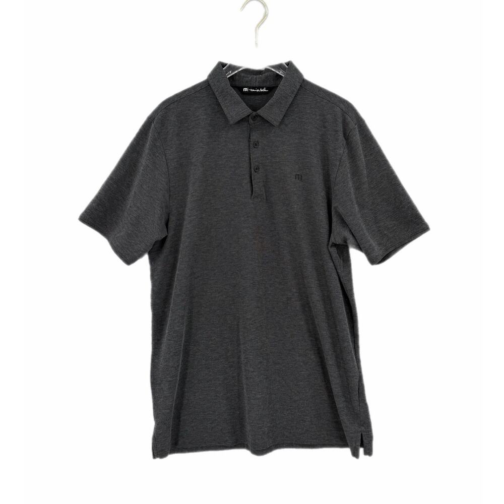 Travis Mathew Men's M Charcoal Gray Casual Performance Workwear Golf Polo Shirt
